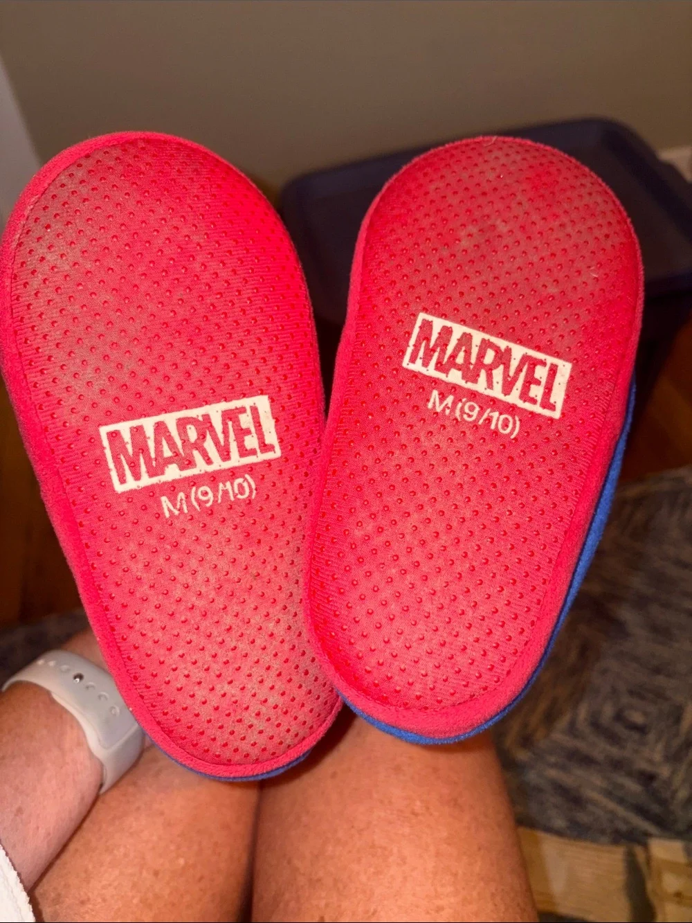 Marvel Kids Spider-Man Red and Blue Plush Slippers